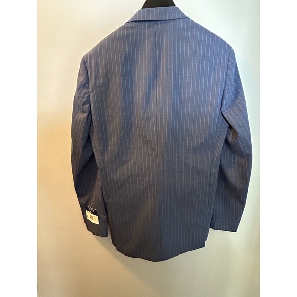 Michael Strahan Collection Suit Jacket Coat Tech Wool 36 Modern Fit Blue Stripe - Picture 5 of 8